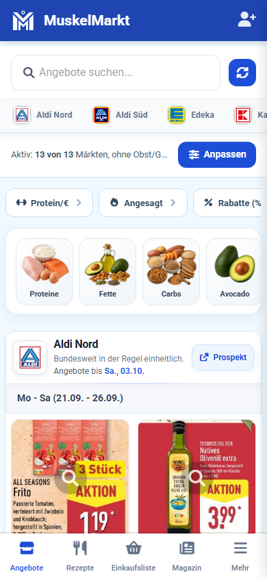 Aktuelle Angebote in der MuskelMarkt App