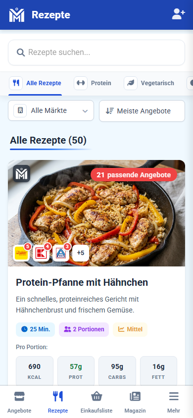 Fitness-Rezepte in der MuskelMarkt App