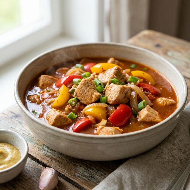 Zartes Putengulasch mit Paprika