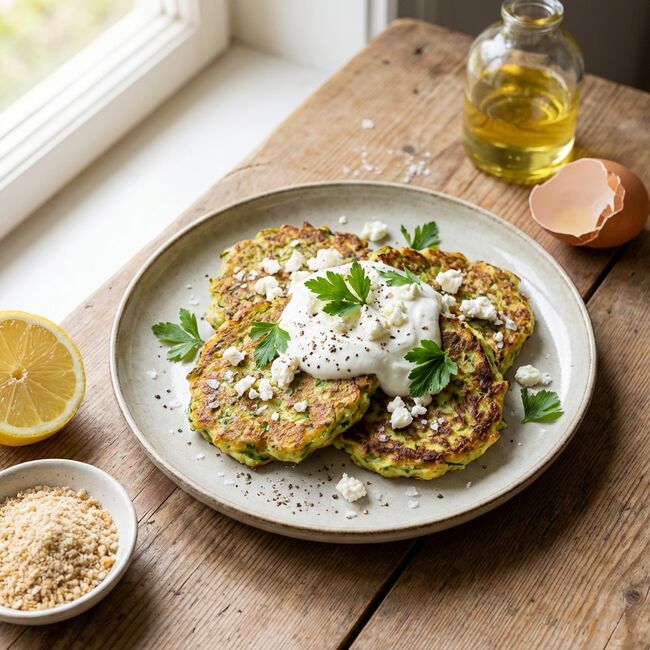 Zucchini-Feta-Puffer