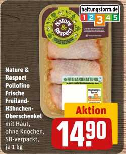 1kg Nature & Respect Polloffino Frische Freiland-Hähnchen-Oberschenkel