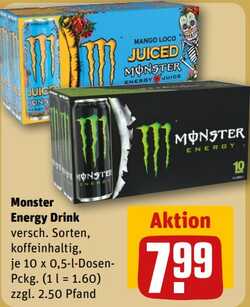 10x 500ml Monster Energy Drink Ultra Zero