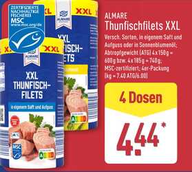 600g ALMARE Thunfischfilets XXL