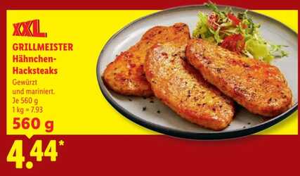 560g GRILLMEISTER Hähnchen-Hacksteaks