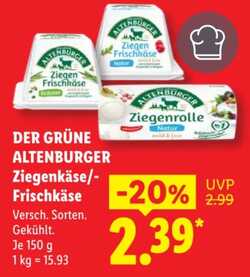 150g DER GRÜNE ALTENBURGER Ziegenkäse/Frischkäse