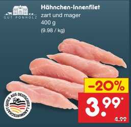 400g Hähnchen-Innenfilet zart und mager