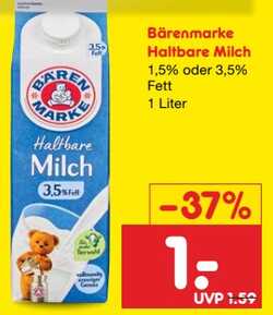 1 Liter Bärenmarke Haltbare Milch