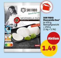 250g SAN FABIO Mozzarella Duo