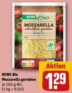 150g REWE Bio Mozzarella gerieben
