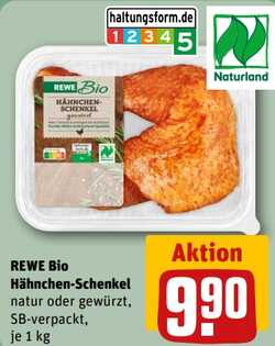 1kg REWE Bio Hähnchen-Schenkel natur oder gewürzt