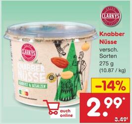275g CLARKYS Knabber Nüsse