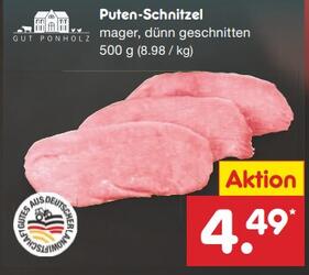 500g Puten-Schnitzel mager, dünn geschnitten