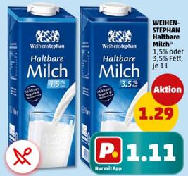 1l WEIHENSTEPHAN Haltbare Milch 1,5% Fett