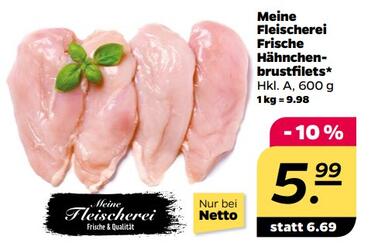 600g Meine Fleischerei Frische Hähnchenbrustfilets