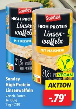 100g Sondey High Protein Linsenwaffeln
