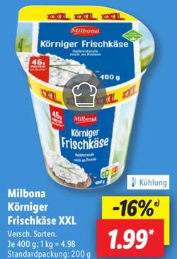 400g Milbona Körniger Frischkäse
