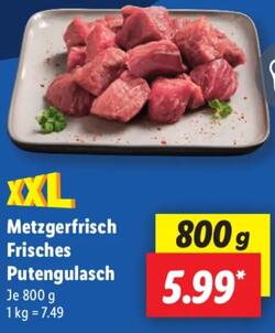 800g Metzgerfrisch Putengulasch