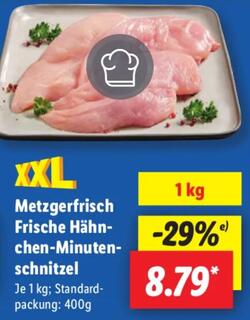 1kg Metzgerfrisch Frische Hähnchen-Minuten-schnitzel