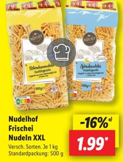 1kg Nudelhof Frischei Nudeln XXL