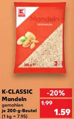 200g K-Classic Mandeln gemahlen