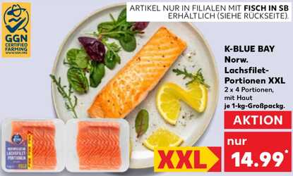 1kg K-Blue Bay Norwegische Lachsfilet-Portionen