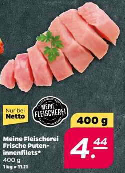 400g Meine Fleischerei Frische Puteninnenfilets