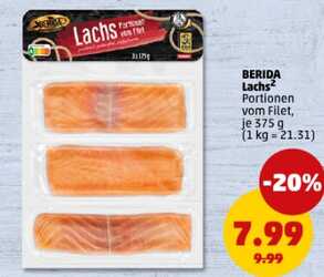 375g BERIDA Lachs Portionen vom Filet