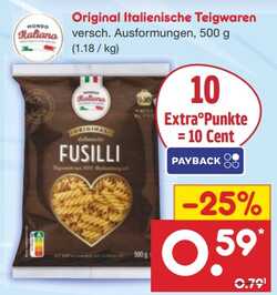 500g Original Italienische Teigwaren Fusilli