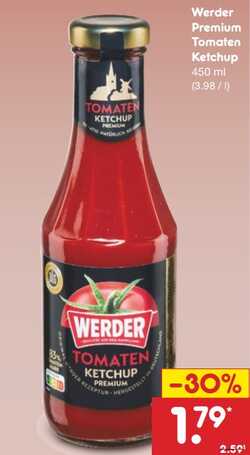 450ml Werder Premium Tomaten Ketchup