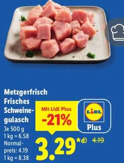 500g Frisches Schweinegulasch