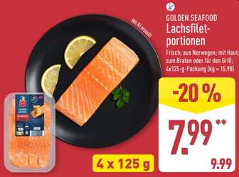 4x 125g Golden Seafood Lachsfiletportionen