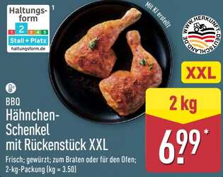 2kg BBQ Hähnchen-Schenkel mit Rückenstück XXL