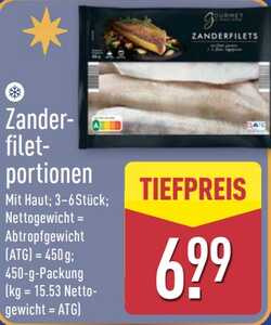 450g Zanderfiletportionen mit Haut