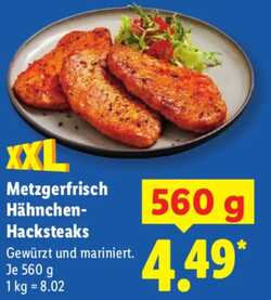 560g Metzgerfrisch Hähnchen-Hacksteaks