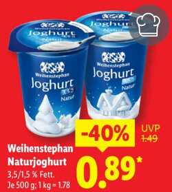500g Weihenstephan Naturjoghurt