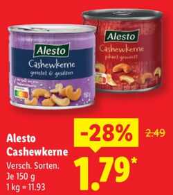 150g Alesto Cashewkerne geröstet & gesalzen