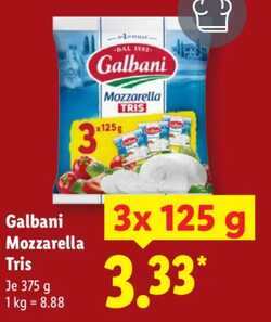 375g Galbani Mozzarella Tris