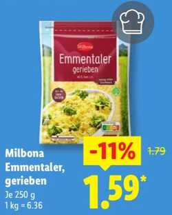 250g Milbona Emmentaler gerieben