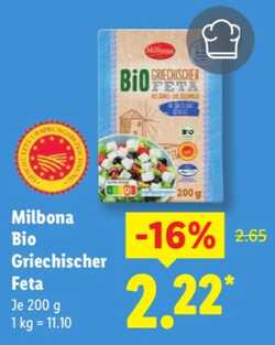 200g Milbona Bio Griechischer Feta