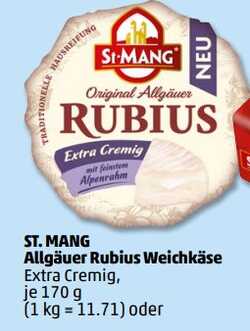 170g ST. MANG Allgäuer Rubius Weichkäse Extra Cremig