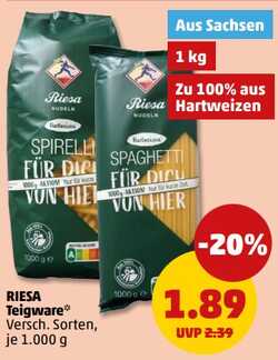 1kg RIESA Teigware Spirelli