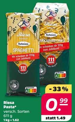 611g Riesa Spaghetti Hartweizen