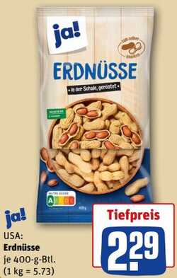 400g ja! Erdnüsse in der Schale, geröstet