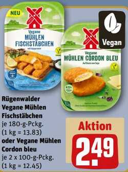180g Rügenwalder Vegane Mühlen Fischstäbchen oder Cordon Bleu