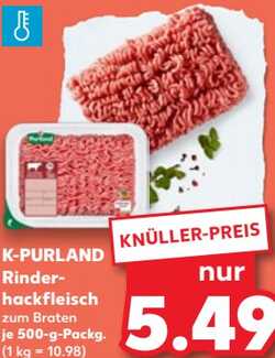 500g K-PURLAND Rinderhackfleisch zum Braten