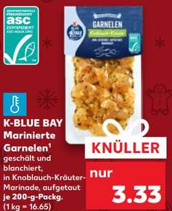 200g K-BLUE BAY Marinierte Garnelen