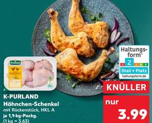 1,1kg K-PURLAND Hähnchen-Schenkel mit Rückenstück