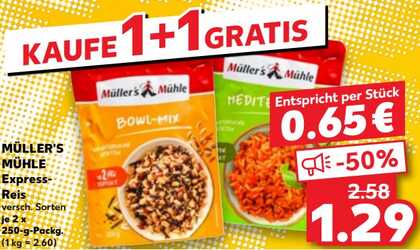 500g MÜLLER'S MÜHLE Express-Reis