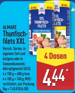600g ALMARE Thunfischfilets XXL