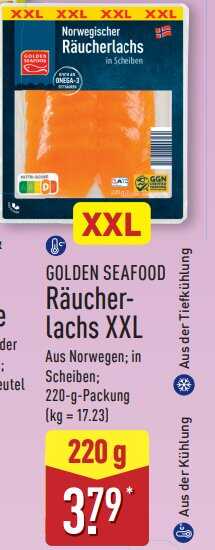 220g GOLDEN SEAFOOD Räucherlachs XXL